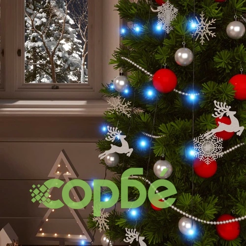 Соларни лампички 2 бр 2х200 LED сини за закрито/открито ➤ топ цена ➤ sorbe.bg