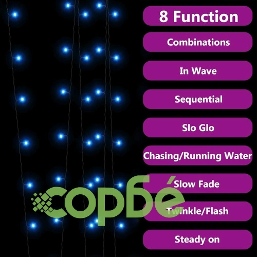 Соларни лампички 2 бр 2х200 LED сини за закрито/открито ➤ топ цена ➤ sorbe.bg