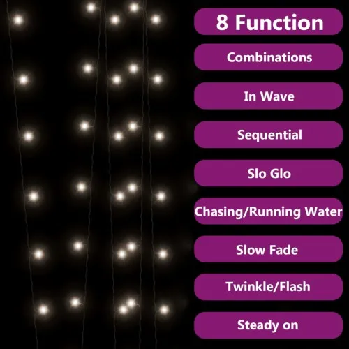 Соларни лампички 5 бр 5х200 LED студено бяло за закрито/открито ➤ топ цена ➤ sorbe.bg