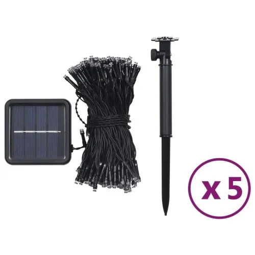 Соларни лампички 5 бр 5х200 LED студено бяло за закрито/открито ➤ топ цена ➤ sorbe.bg