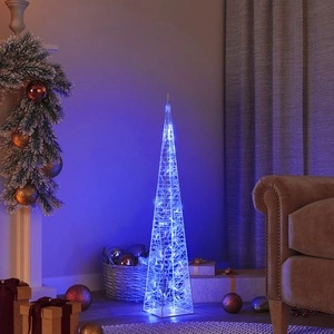 Акрилен декоративен LED светещ конус, син, 90 см