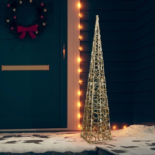 Акрилен декоративен LED светещ конус, топло бял, 120 см ➤ топ цена ➤ sorbe.bg