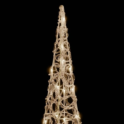 Акрилен декоративен LED светещ конус, топло бял, 120 см ➤ топ цена ➤ sorbe.bg