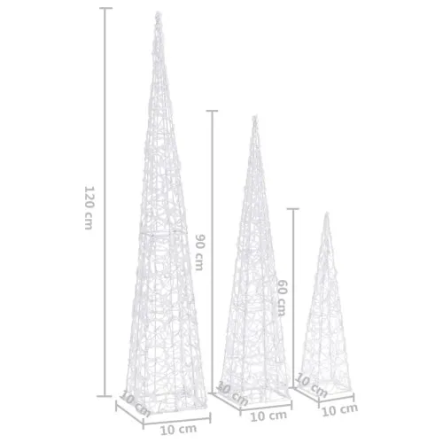 Комплект акрилни декоративни LED елхи многоцветни 60/90/120 см ➤ топ цена ➤ sorbe.bg