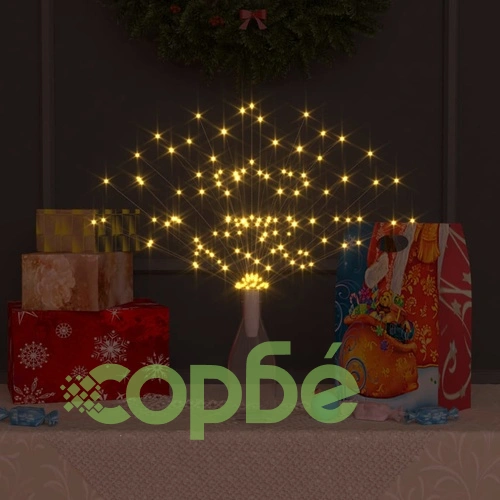 Външни коледни светещи фойерверки 2 бр топло бели 20 см 280 LED ➤ топ цена ➤ sorbe.bg