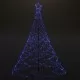 Коледно дърво с метален стълб, 500 LED, синьо, 3 м