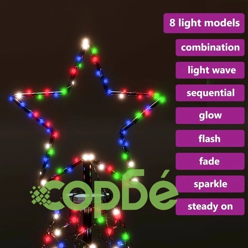 Коледно дърво с метален стълб, 500 LED, многоцветно, 3 м ➤ топ цена ➤ sorbe.bg