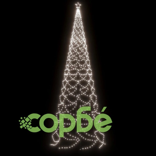 Коледно дърво с метален стълб, 1400 LED, студено бяло, 5 м на топ цена от sorbe.bg Коледно дърво с метален стълб, 1400 LED, студено бяло, 5 м ➤ топ цена ➤ sorbe.bg