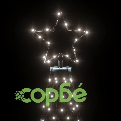 Коледно дърво с метален стълб, 1400 LED, студено бяло, 5 м на топ цена от sorbe.bg Коледно дърво с метален стълб, 1400 LED, студено бяло, 5 м ➤ топ цена ➤ sorbe.bg