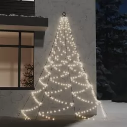 Дърво за стена с метална халка, 260 LED, топло бяло, 3 м