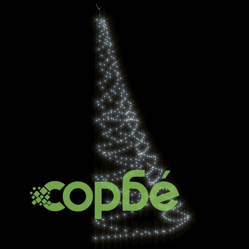 Елха за стена с метална кука 260 LED студено бяло 3 м вътре вън ➤ топ цена ➤ sorbe.bg