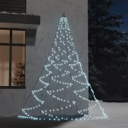 Дърво за стена с метална халка, 260 LED, студено бяло, 3 м