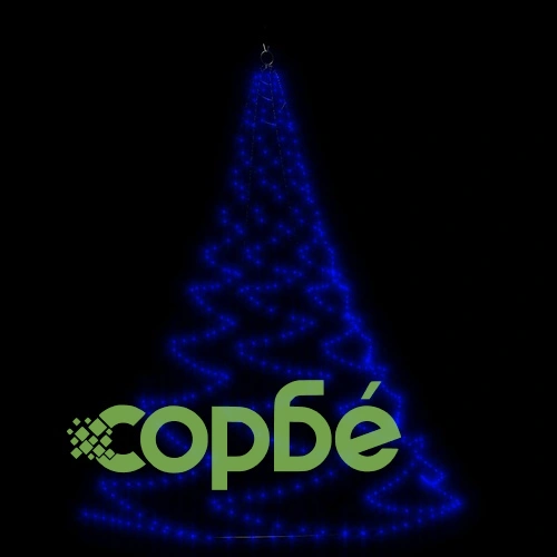 Елха за стена с метална кука 260 LED синьо 3 м закрито открито ➤ топ цена ➤ sorbe.bg