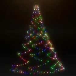 Дърво за стена с метална халка, 260 LED, цветно, 3 м