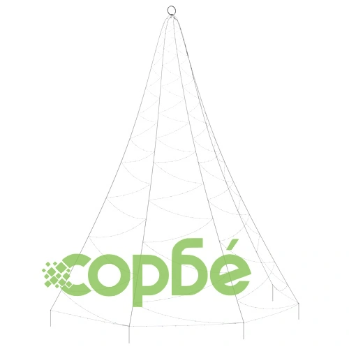 Дърво за стена с метална халка, 720 LED, топло бяло, 5 м ➤ топ цена ➤ sorbe.bg