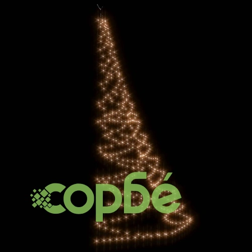 Дърво за стена с метална халка, 720 LED, топло бяло, 5 м ➤ топ цена ➤ sorbe.bg