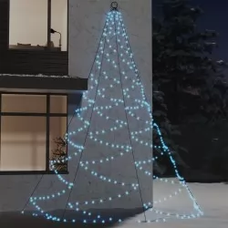 Дърво за стена с метална халка, 720 LED, студено бяло, 5 м
