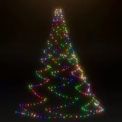 Дърво за стена с метална халка, 720 LED, цветно, 5 м