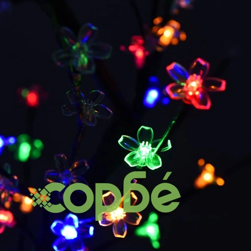 Коледно дърво, 128 разноцветни LED, разцъфнала череша, 120 см ➤ топ цена ➤ sorbe.bg