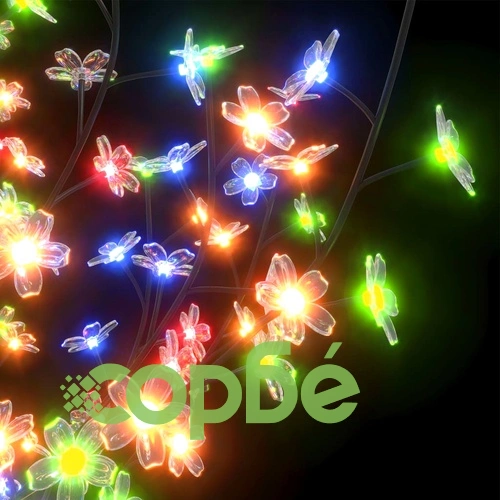 Коледно дърво, 120 разноцветни LED, разцъфнала череша, 150 см ➤ топ цена ➤ sorbe.bg
