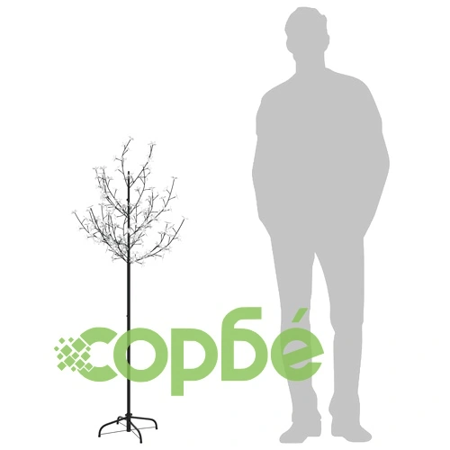 Коледно дърво, 120 разноцветни LED, разцъфнала череша, 150 см ➤ топ цена ➤ sorbe.bg