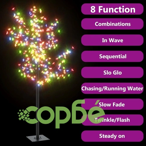 Коледно дърво, 200 разноцветни LED, разцъфнала череша, 180 см ➤ топ цена ➤ sorbe.bg