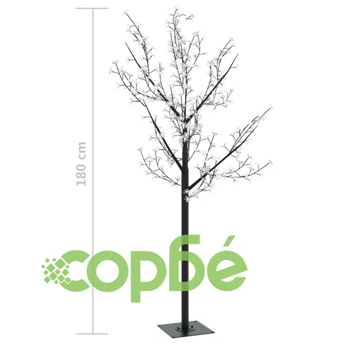 Коледно дърво, 200 разноцветни LED, разцъфнала череша, 180 см ➤ топ цена ➤ sorbe.bg
