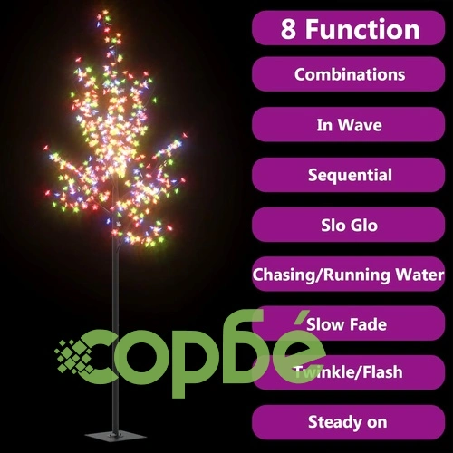 Коледно дърво, 220 LED цветни, разцъфнала череша, 220 см ➤ топ цена ➤ sorbe.bg