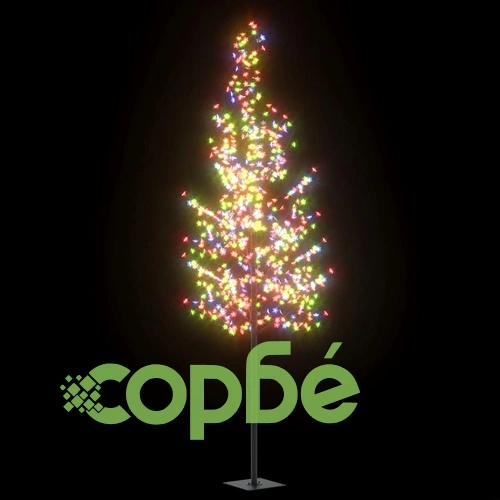 Коледно дърво, 600 разноцветни LED, разцъфнала череша, 300 см ➤ топ цена ➤ sorbe.bg
