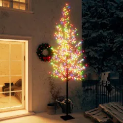 Коледно дърво, 600 разноцветни LED, разцъфнала череша, 300 см