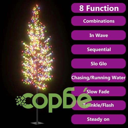 Коледно дърво 1200 LED цветно осветление черешов цвят 400 см ➤ топ цена ➤ sorbe.bg