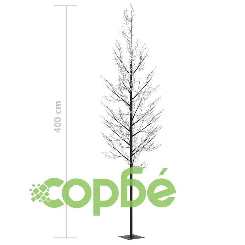 Коледно дърво 1200 LED цветно осветление черешов цвят 400 см ➤ топ цена ➤ sorbe.bg