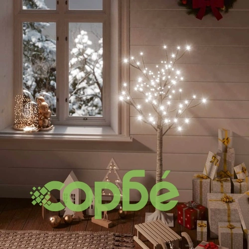 Коледно дърво 120 LED 1,2 м студено бяло върба закрито/открито ➤ топ цена ➤ sorbe.bg