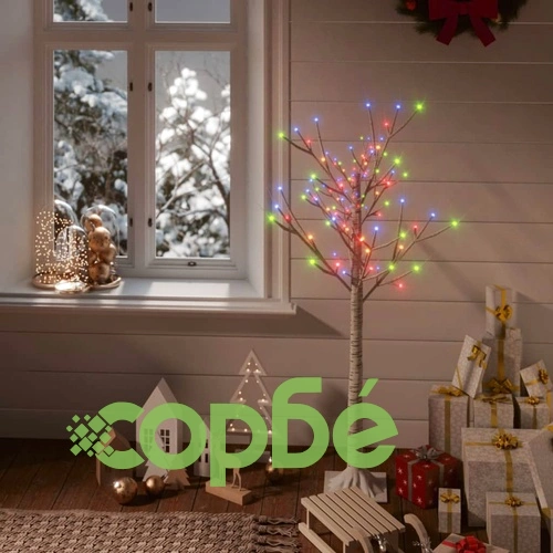 Коледно дърво 120 LED 1,2 м цветно върба закрито/открито ➤ топ цена ➤ sorbe.bg