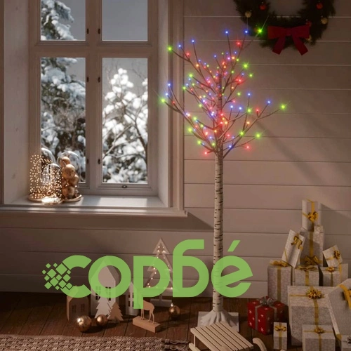 Коледно дърво 140 LED 1,5 м цветно върба закрито/открито ➤ топ цена ➤ sorbe.bg