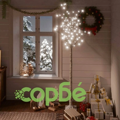 Коледно дърво 180 LED 1,8 м студено бяло върба закрито/открито ➤ топ цена ➤ sorbe.bg