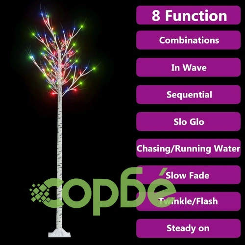 Коледно дърво 200 LED 2,2 м цветно върба закрито/открито ➤ топ цена ➤ sorbe.bg