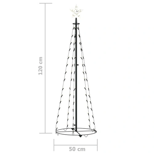Коледна елха конус, 70 LED топло бяло, декорация, 50x120 см ➤ топ цена ➤ sorbe.bg