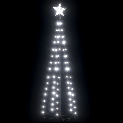 Декоративна коледна елха конус, студено бяло, 84 LED, 50x150 см ➤ топ цена ➤ sorbe.bg