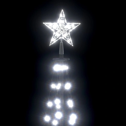 Декоративна коледна елха конус, студено бяло, 84 LED, 50x150 см ➤ топ цена ➤ sorbe.bg