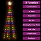 Декоративна коледна елха конус, многоцветна, 84 LED, 50x150 см