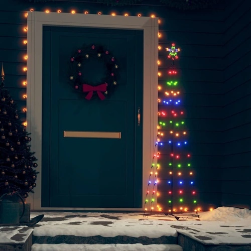 Декоративна коледна елха конус, многоцветна, 84 LED, 50x150 см ➤ топ цена ➤ sorbe.bg