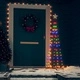 Декоративна коледна елха конус, многоцветна, 84 LED, 50x150 см