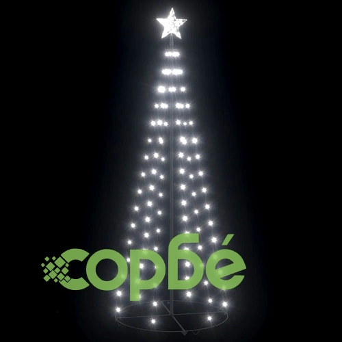 Коледна елха конус, 100 LED студено бяло, декорация, 70x180 см ➤ топ цена ➤ sorbe.bg