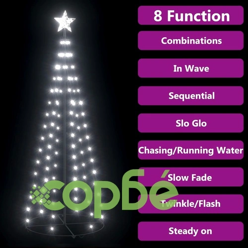 Коледна елха конус, 100 LED студено бяло, декорация, 70x180 см ➤ топ цена ➤ sorbe.bg