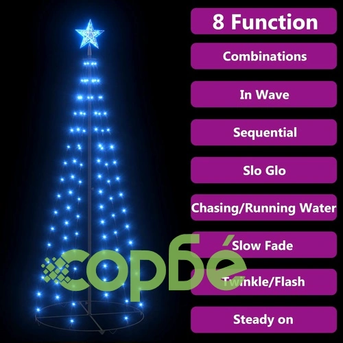 Коледна елха конус, синя, 100 LED, декорация, 70x180 см ➤ топ цена ➤ sorbe.bg