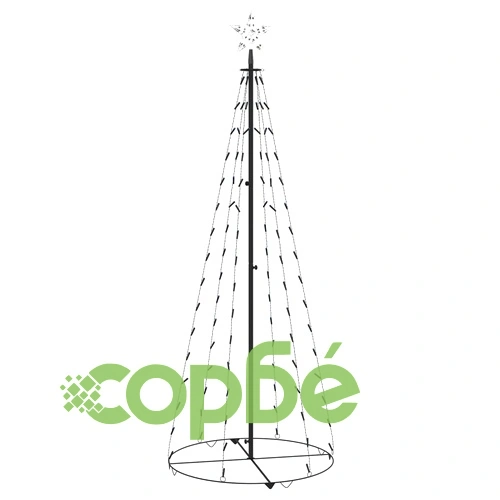Коледна елха конус, синя, 100 LED, декорация, 70x180 см ➤ топ цена ➤ sorbe.bg