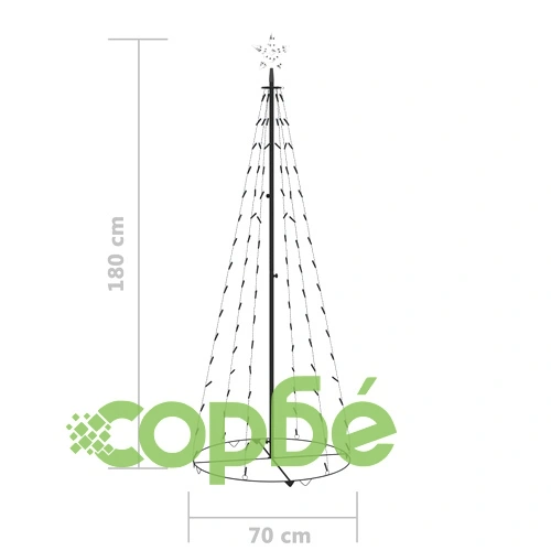 Коледна елха конус, синя, 100 LED, декорация, 70x180 см ➤ топ цена ➤ sorbe.bg