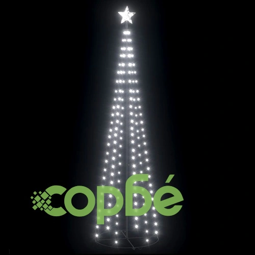 Коледна елха конус, 136 LED студено бяло, декорация, 70x240 см ➤ топ цена ➤ sorbe.bg