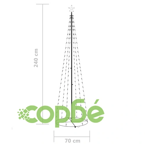 Коледна елха конус, 136 LED студено бяло, декорация, 70x240 см ➤ топ цена ➤ sorbe.bg